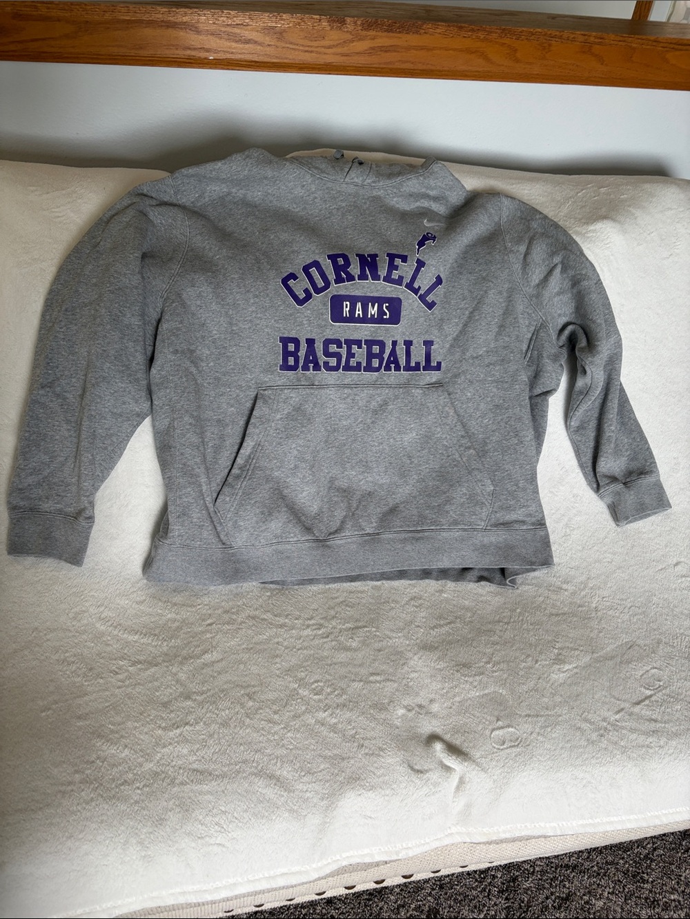 Cornell Rams Gray mens Baseball Hoodie